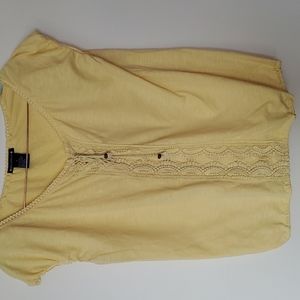 Lemon yellow crochet boho top